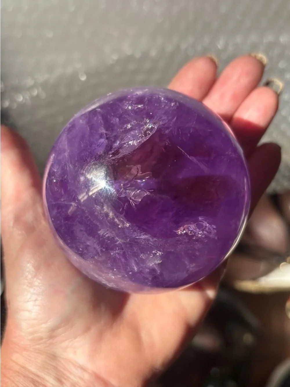 Amethyst Crystal Sphere - Purple Home Accent